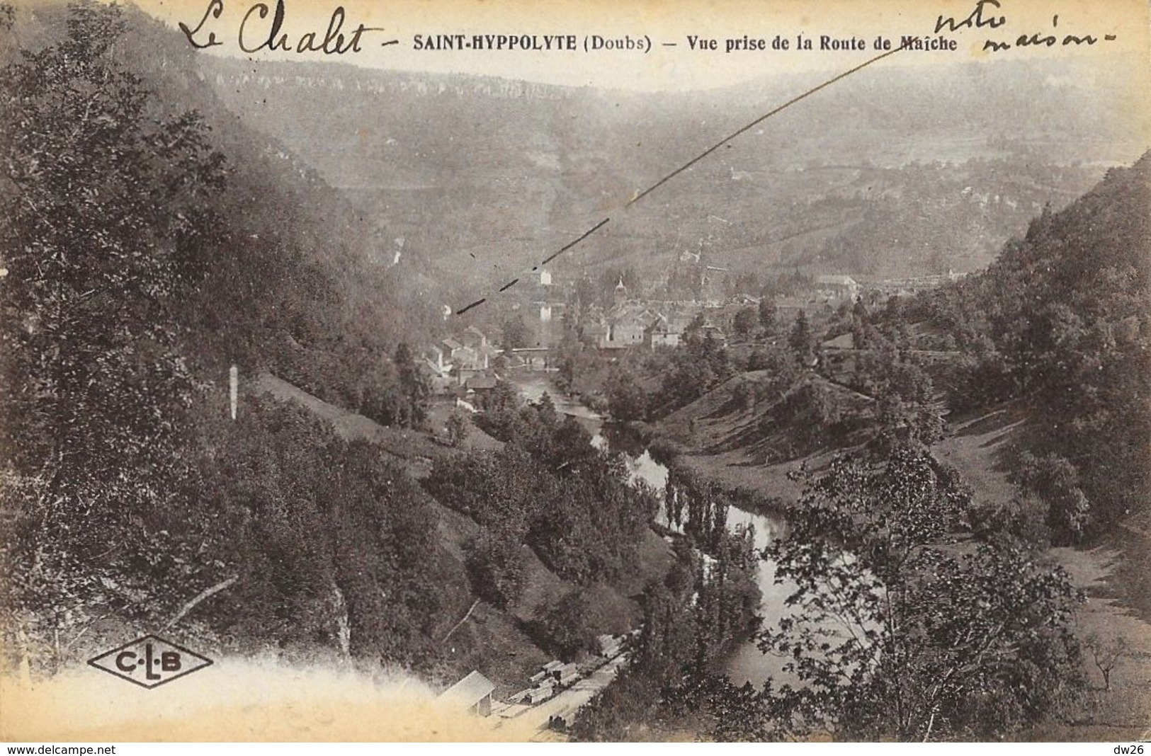 St Saint-Hyppolyte (Doubs) - Vue Prise De La Route De Maiche - Carte C.L.B. - Saint Hippolyte