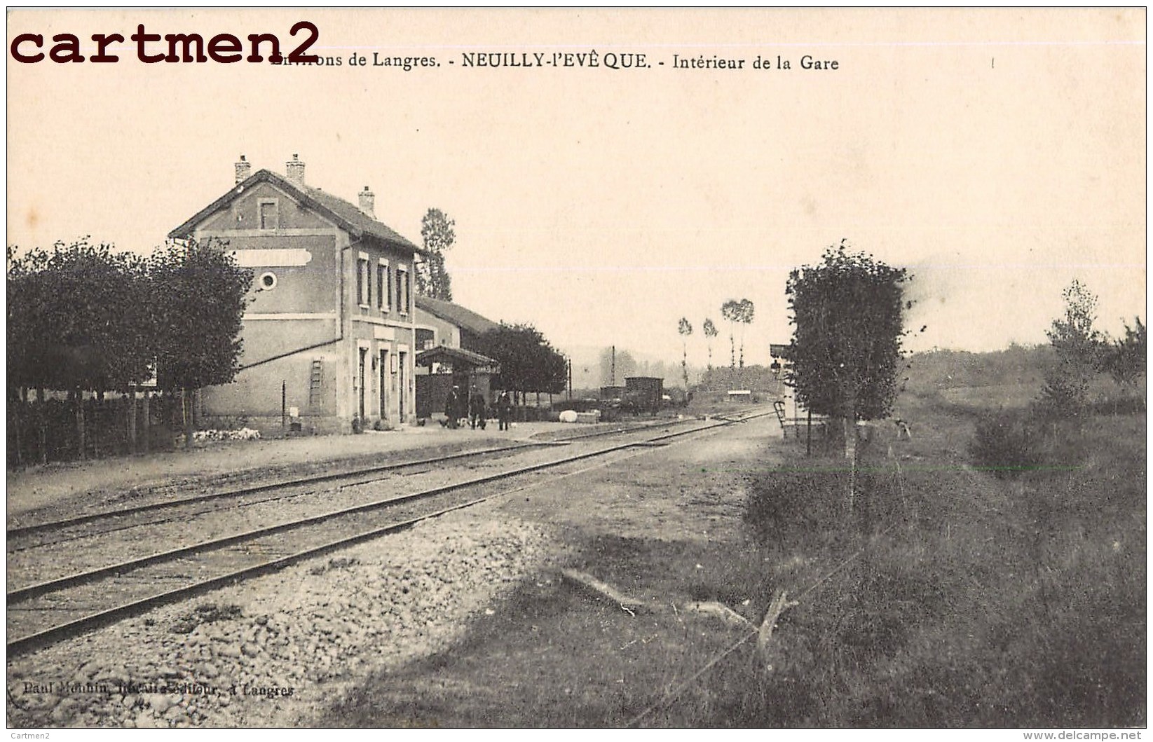 NEUILLY-L'EVEQUE INTERIEUR DE LA LA GARE TRAIN LOCOMOTIVE 52 HAUTE-MARNE - Neuilly L'Eveque
