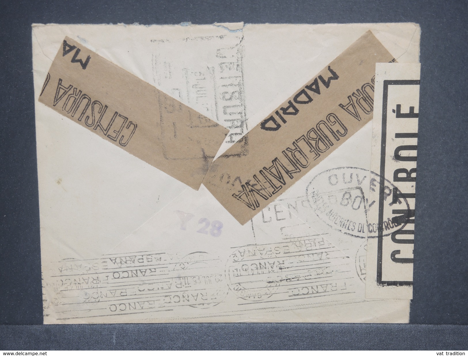 ESPAGNE - Enveloppe Commerciale De Salamanca En 1945 Pour Paris Avec Contrôle Postal, + Censure De Madrid - L 7361 - Marcas De Censura Nacional