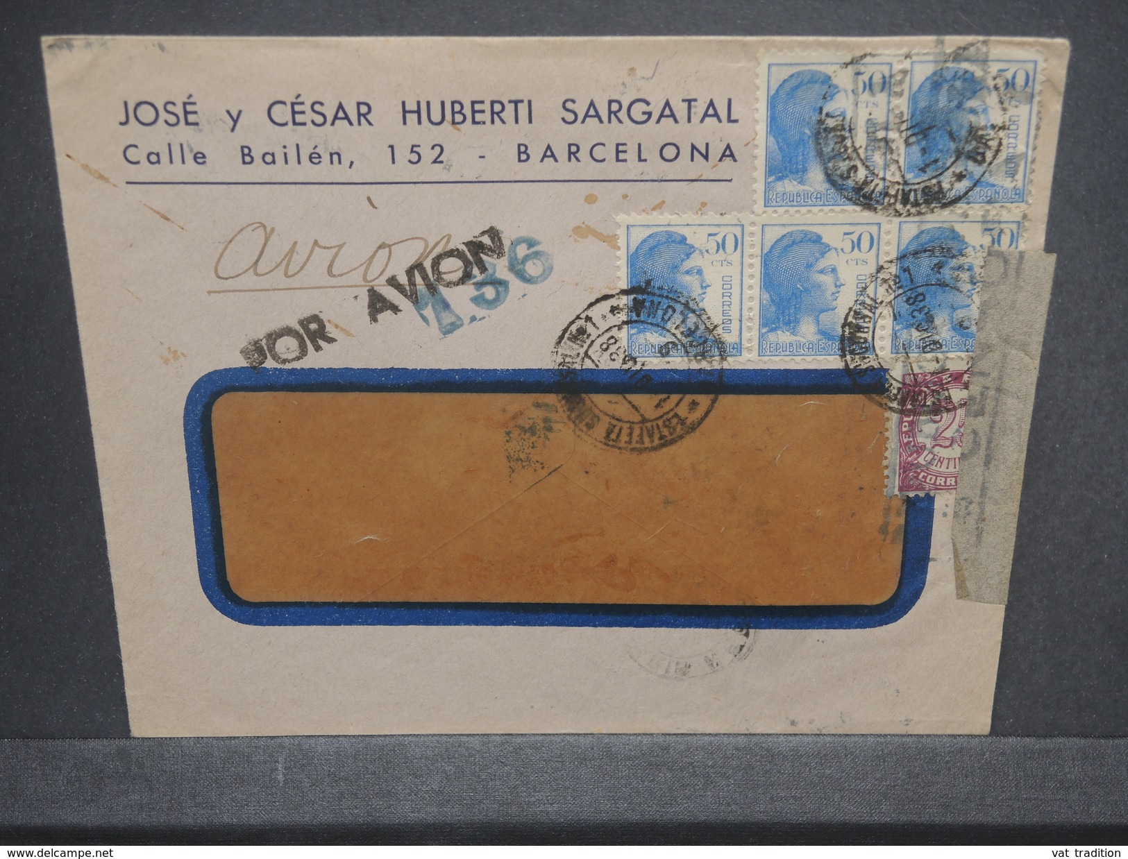 ESPAGNE - Enveloppe Commerciale De Barcelone En 1938 Pour Paris Avec Censure - L 7370 - Marcas De Censura Republicana