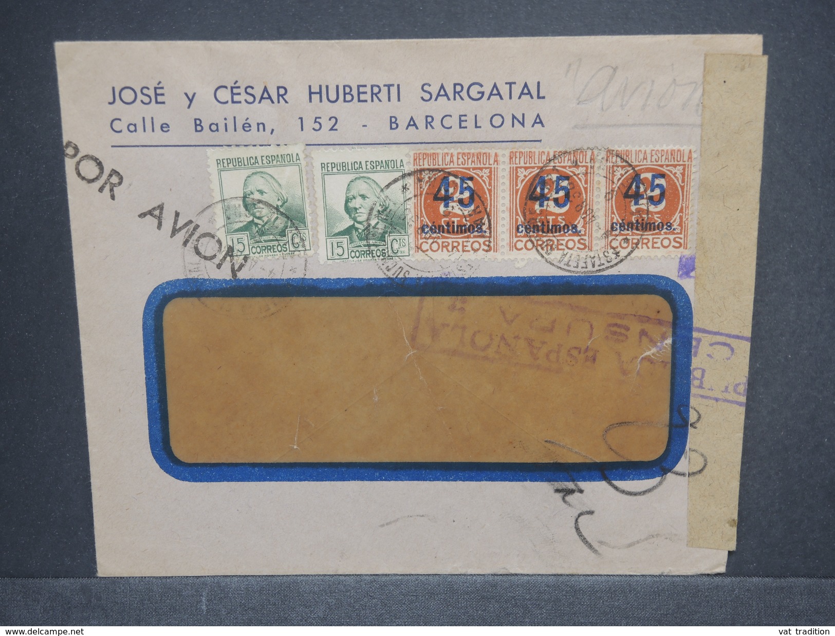 ESPAGNE - Enveloppe Commerciale De Barcelone En 1938 Pour Paris Avec Censure - L 7371 - Republikanische Zensur