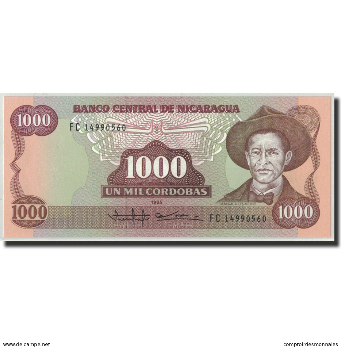 Billet, Nicaragua, 1000 Cordobas, 1985 (1988), KM:156b, NEUF - Nicaragua