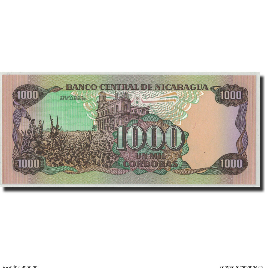 Billet, Nicaragua, 1000 Cordobas, 1985 (1988), KM:156b, NEUF - Nicaragua