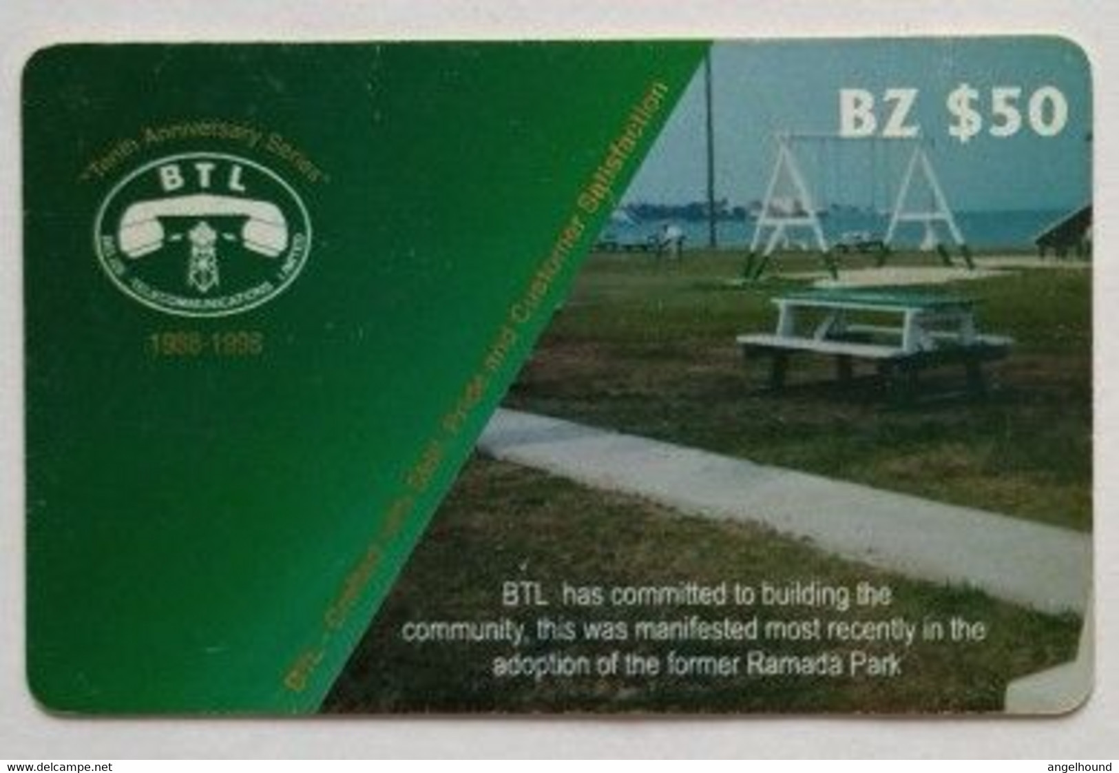 Belize Phonecard BZ$50 Former Ramada Park - Belice