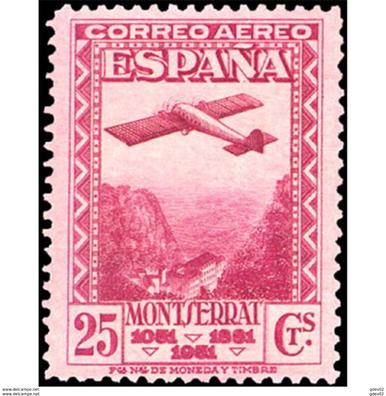 ES652STV-LTV***652STTAV.Spain.Esgane.URGENTE.MONTSERRAT.Pegaso 1931 (Ed 652**) - Airplanes