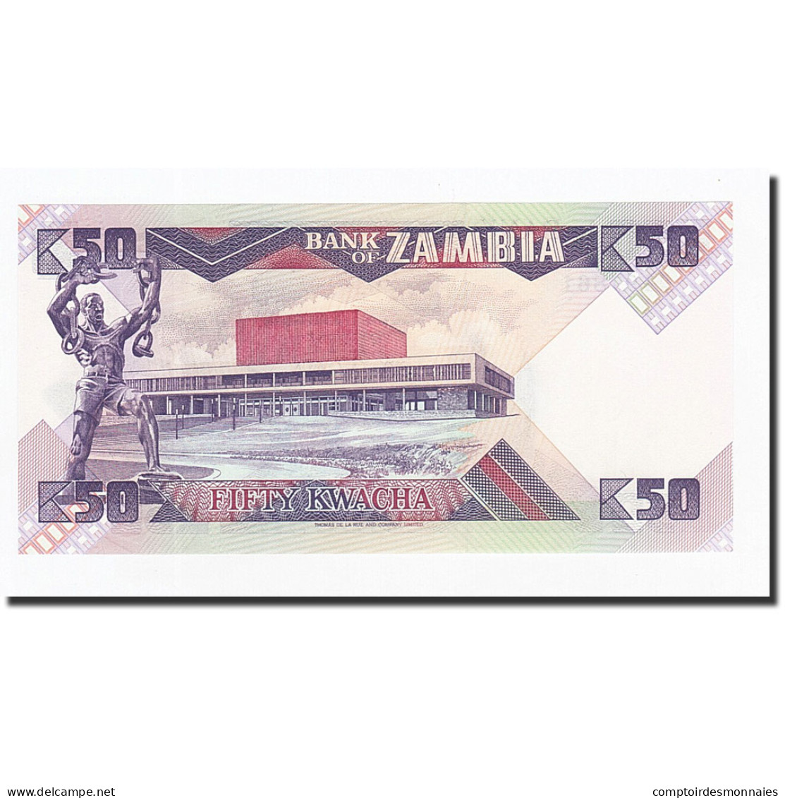 Billet, Zambie, 50 Kwacha, 1986-1988, KM:28a, NEUF - Zambie