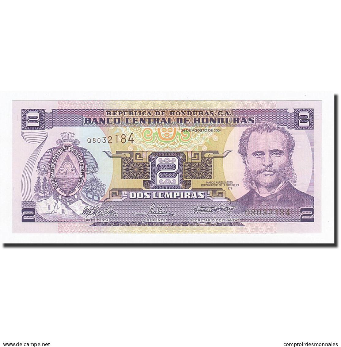 Billet, Honduras, 2 Lempiras, 1976-09-23, KM:61, NEUF - Honduras