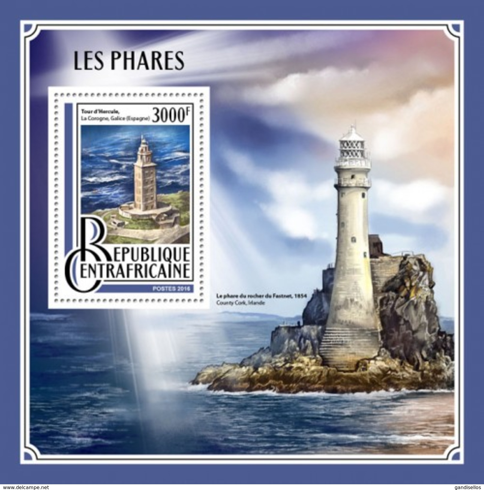 CENTRAFRICAINE 2016 SHEET LIGHTHOUSES PHARES FAROIS FARI FAROS Ca16909b - Central African Republic