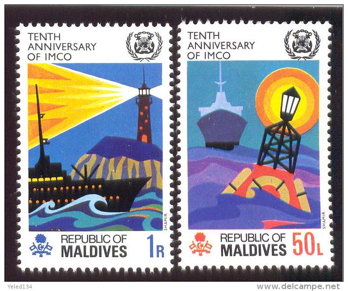 MALDIVES ; MINT N.H. STAMPS ; SCOTT # 324-5 ; IGPC  1970   ( IMCO - Maldive (1965-...)