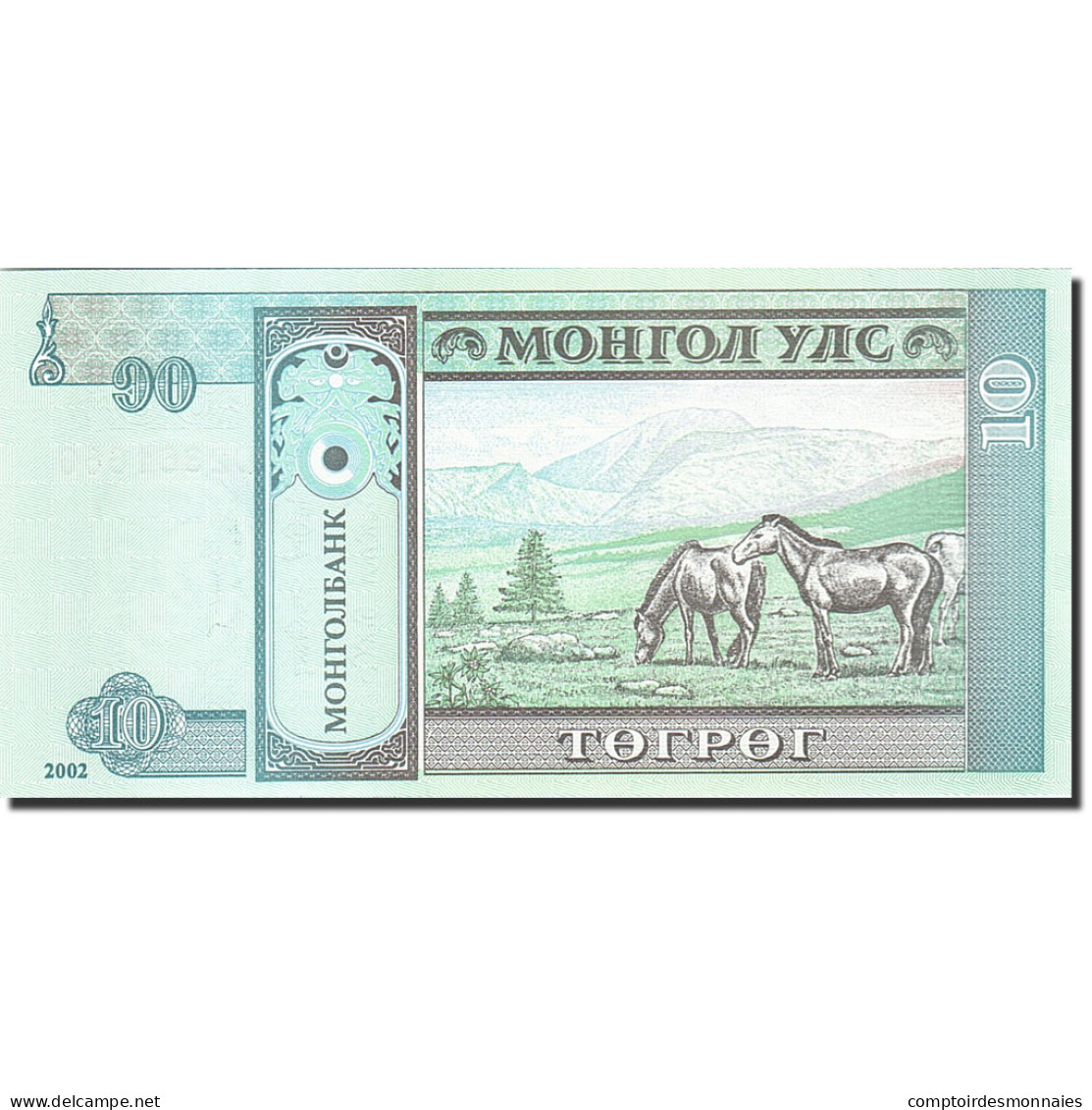 Billet, Mongolie, 10 Tugrik, 2000-2003, 2002, KM:62b, NEUF - Mongolia