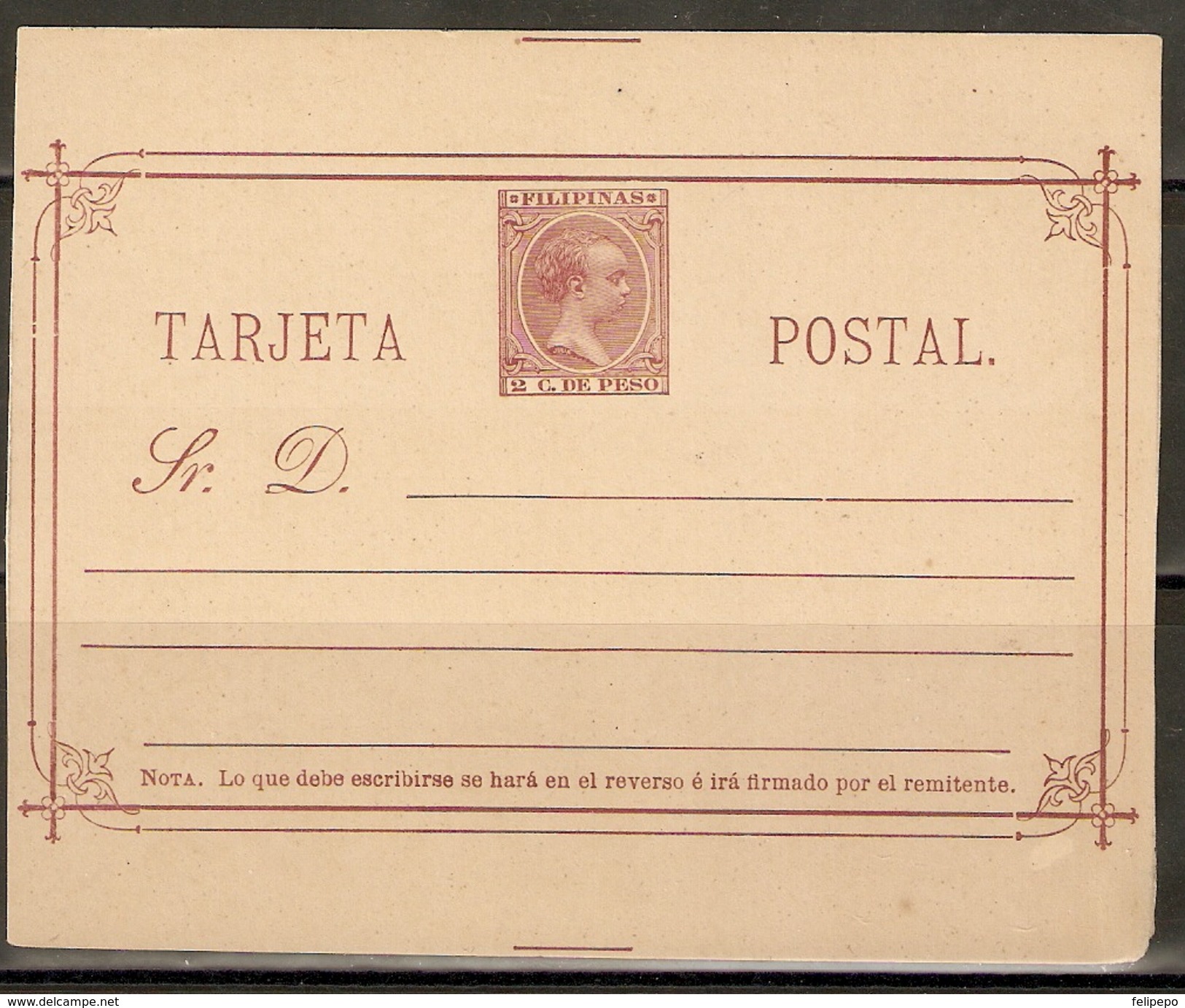 FILIPINAS 1894 ENTERO POSTAL EDIFIL 8** NUEVO - Philipines