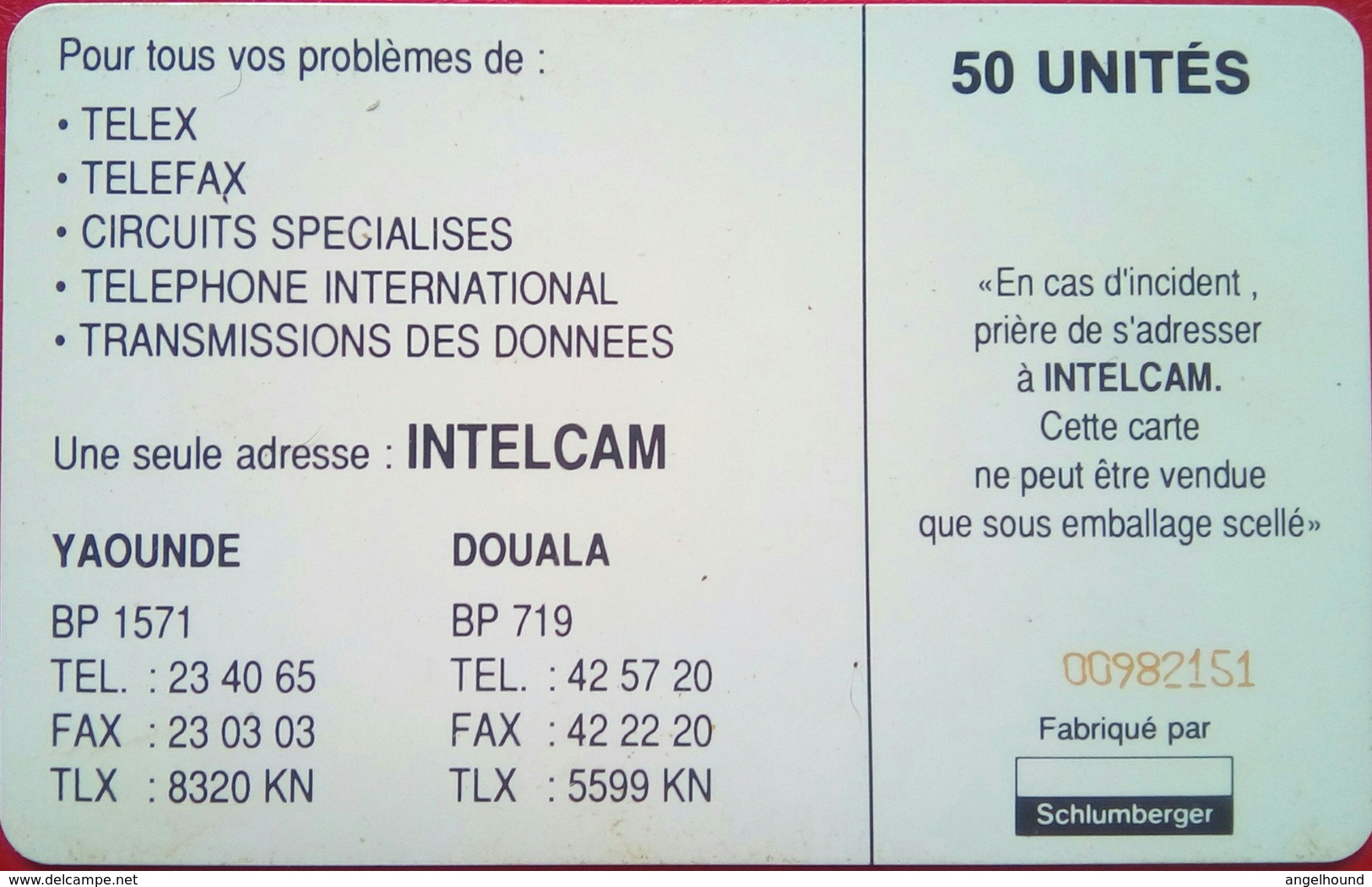 Cameroon  50 Units Intelcam Chip - Kameroen