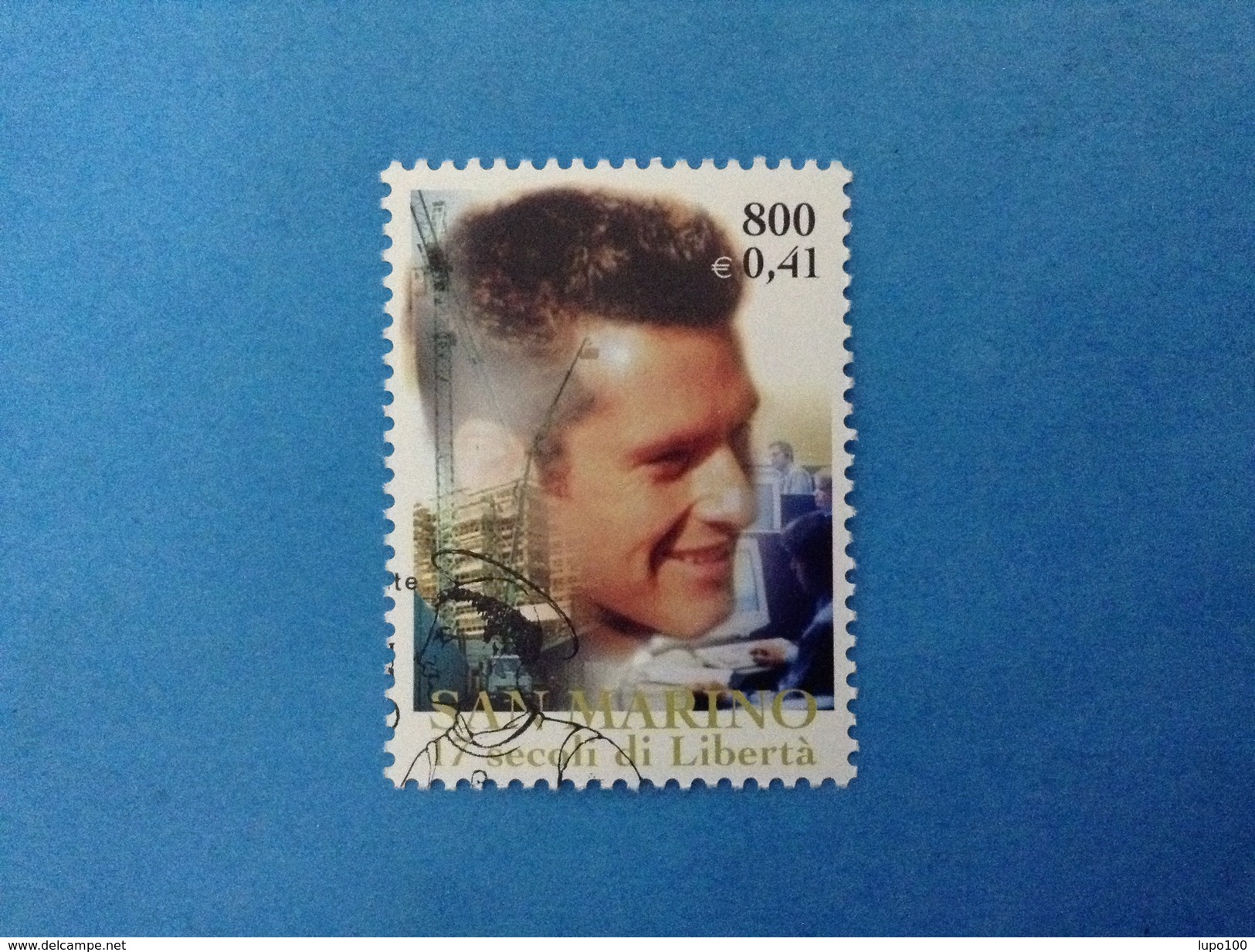 2000 SAN MARINO FRANCOBOLLO USATO STAMP USED - Fondazione Repubblica Composizione Simbolica 0,41- - Gebraucht