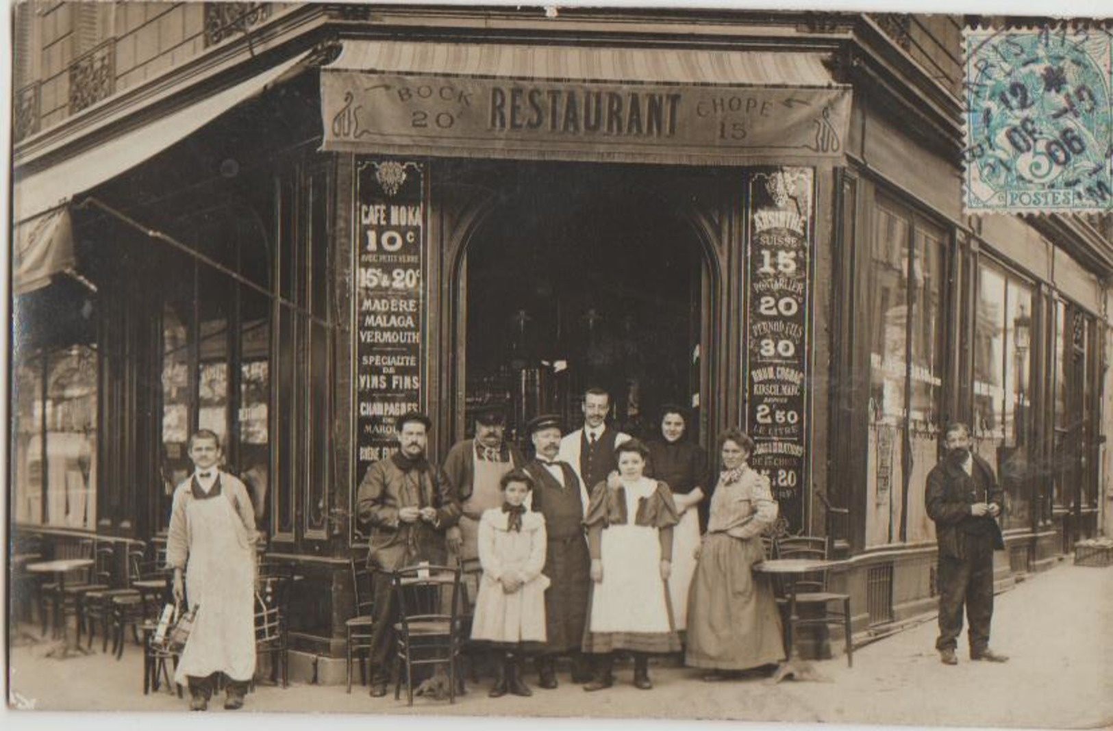 CPA PHOTO 75 PARIS XI 5 Boulevard Richard Lenoir / 2 Rue Amelot Commerce Café Maison BOYER 1906 Rare - Arrondissement: 11