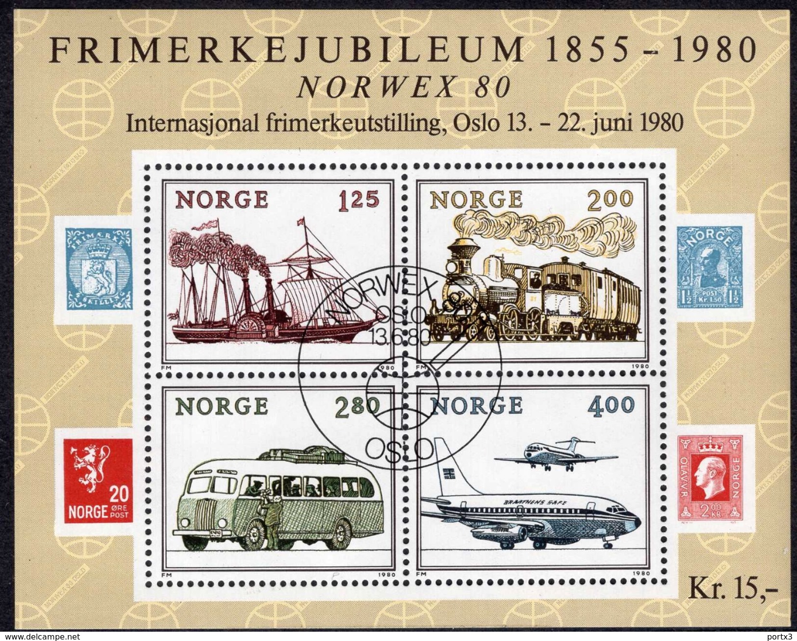 Norwegen Block 03 Briefmarkenausstellung 1980 NORWEX Used Gestempelt - Blocks & Sheetlets