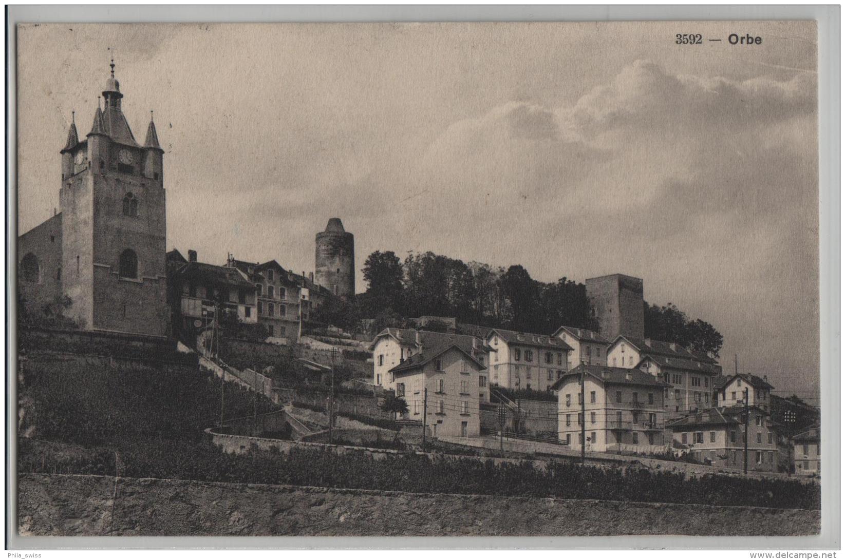 Orbe - L'Eglise Le Chateau - Phototypie No. 3592 - Orbe
