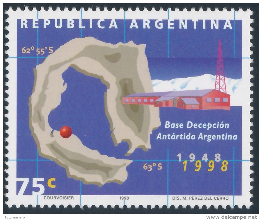 ARGENTINA 1998 - 50° Base Decepcion, Antartida Argentina** - Bases Antarctiques