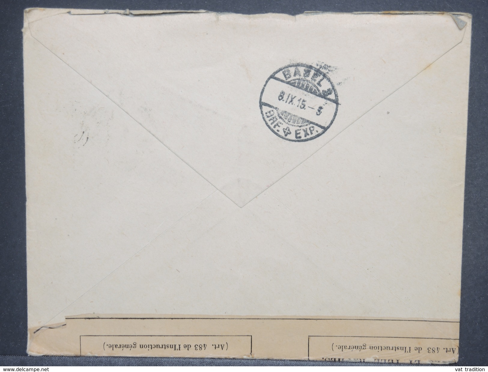 PORTUGAL - Enveloppe Pour La Suisse En 1915 Avec Contrôle Postal, Affr. Plaisant - L 7433 - Lettres & Documents
