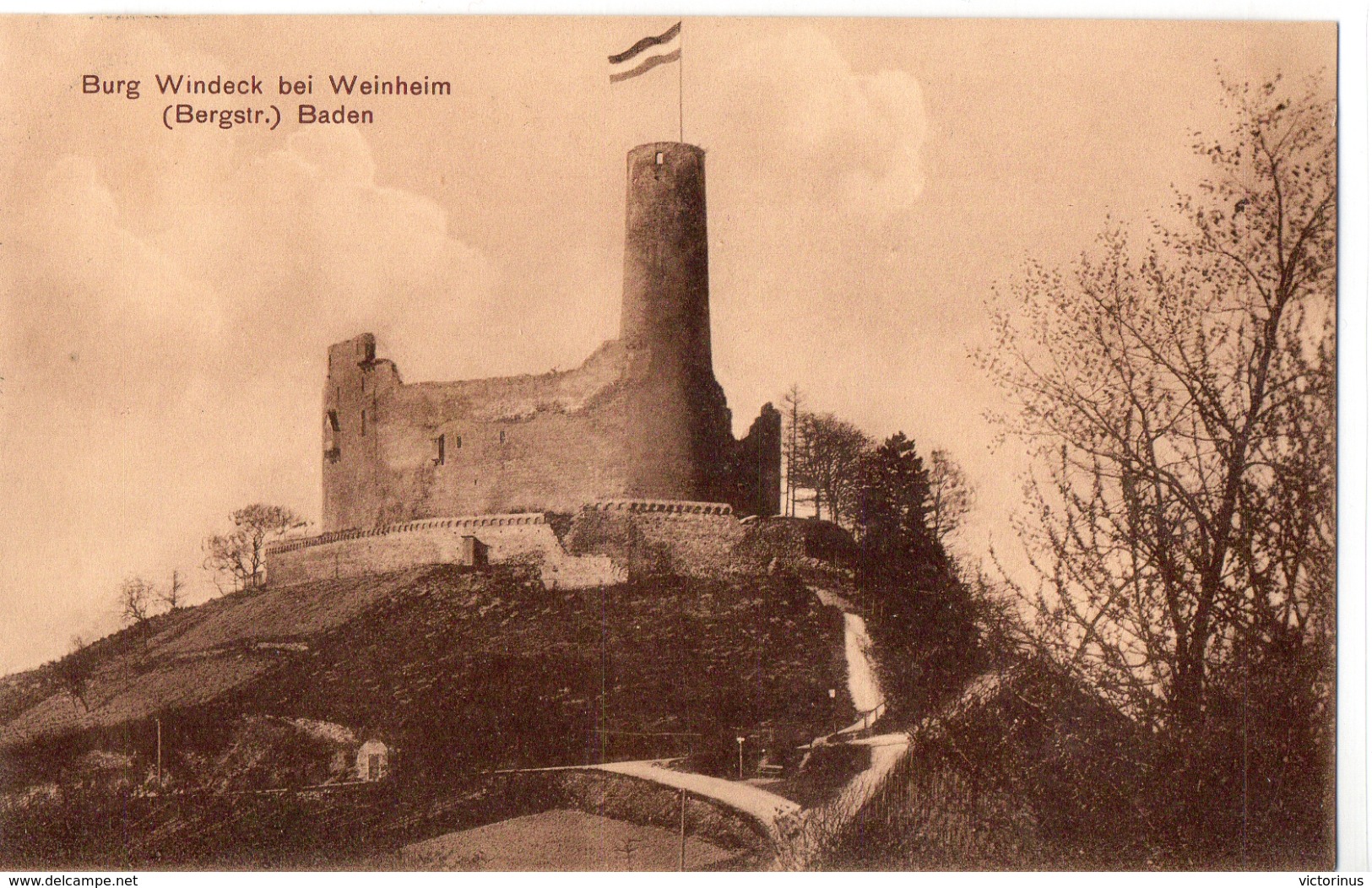 BURG WINDECK BEI WEINHEIM  A. D. B. -  ( BERGSTR. )   BADEN  -  Vers 1910 - Weinheim