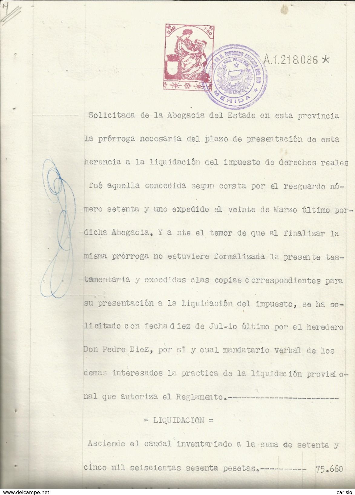 DOCUMENTO MANUSCRITO, PAPEL SELLADO FISCAL, SELLO 10ª CLASE, DEL AÑO 1936. SIN CATALOGAR - Fiscales