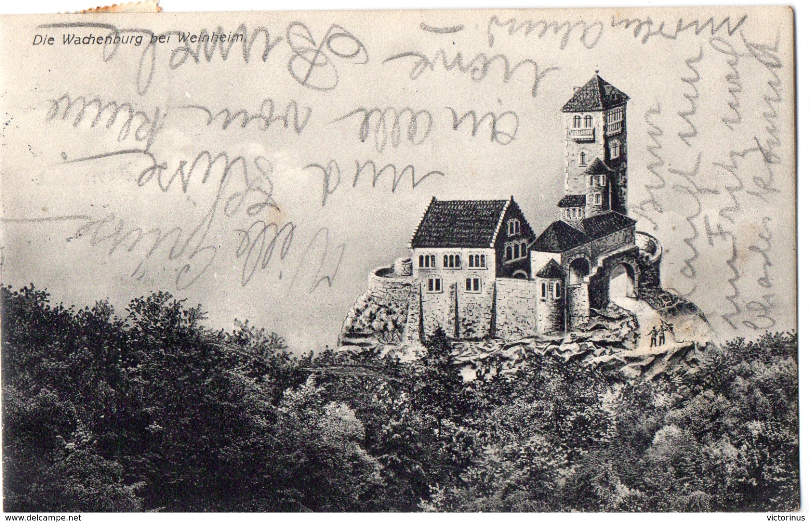 DIE WACHENBURG BEI WEINHEIM   -  Août 1911 - Weinheim