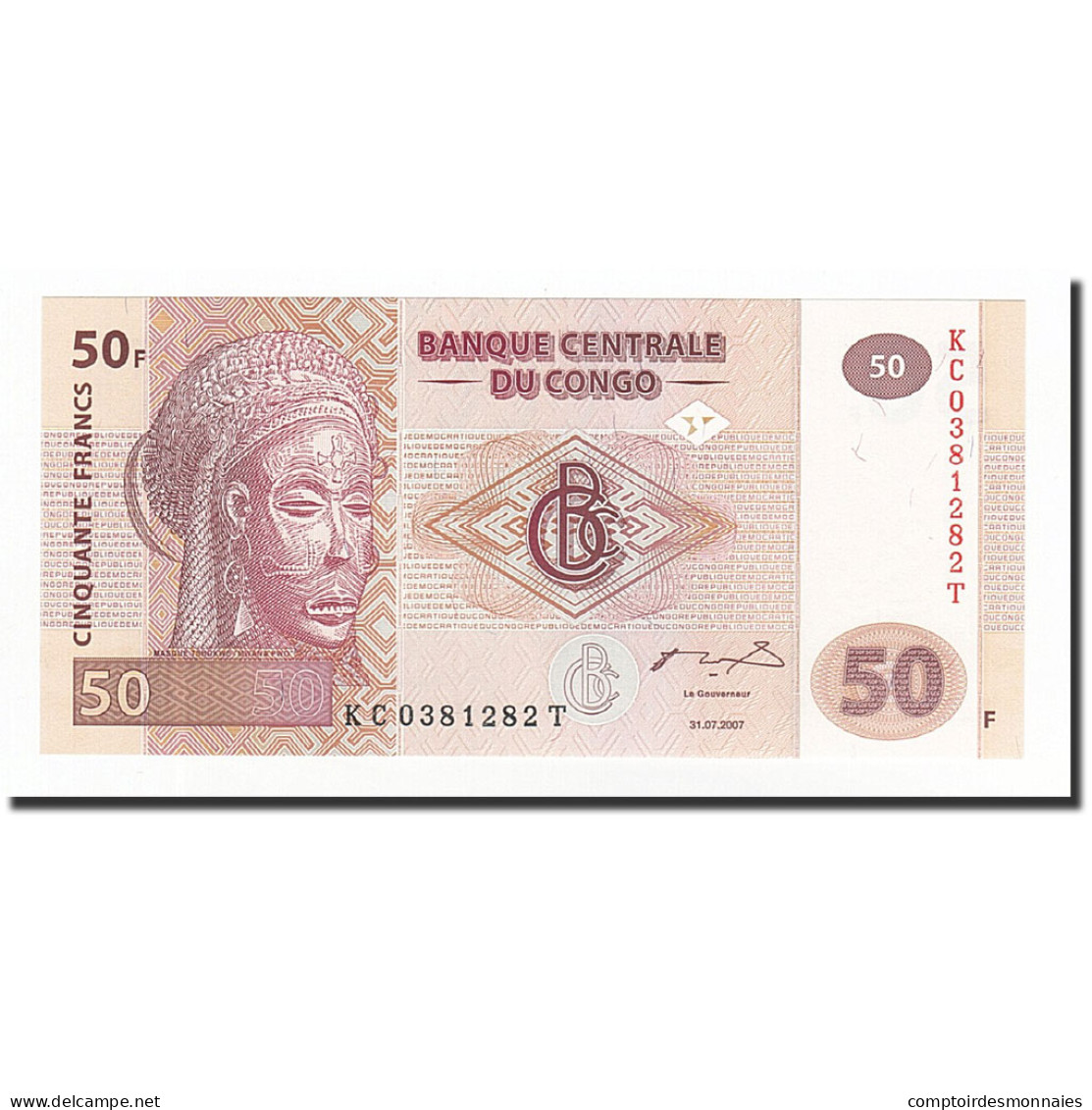 Billet, Congo Democratic Republic, 50 Francs, 2007-07-31, KM:97a, NEUF - Democratic Republic Of The Congo & Zaire