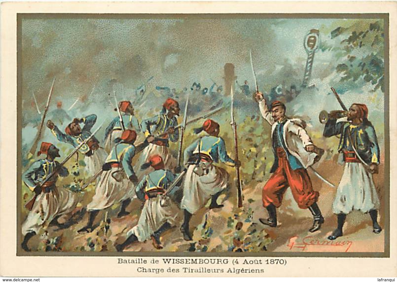 Ref R932- Militaires - Militaria -illustrateur G Germain - Guerre 1870-71-bataille De Wissembourg -tirailleurs Algeriens - Other Wars