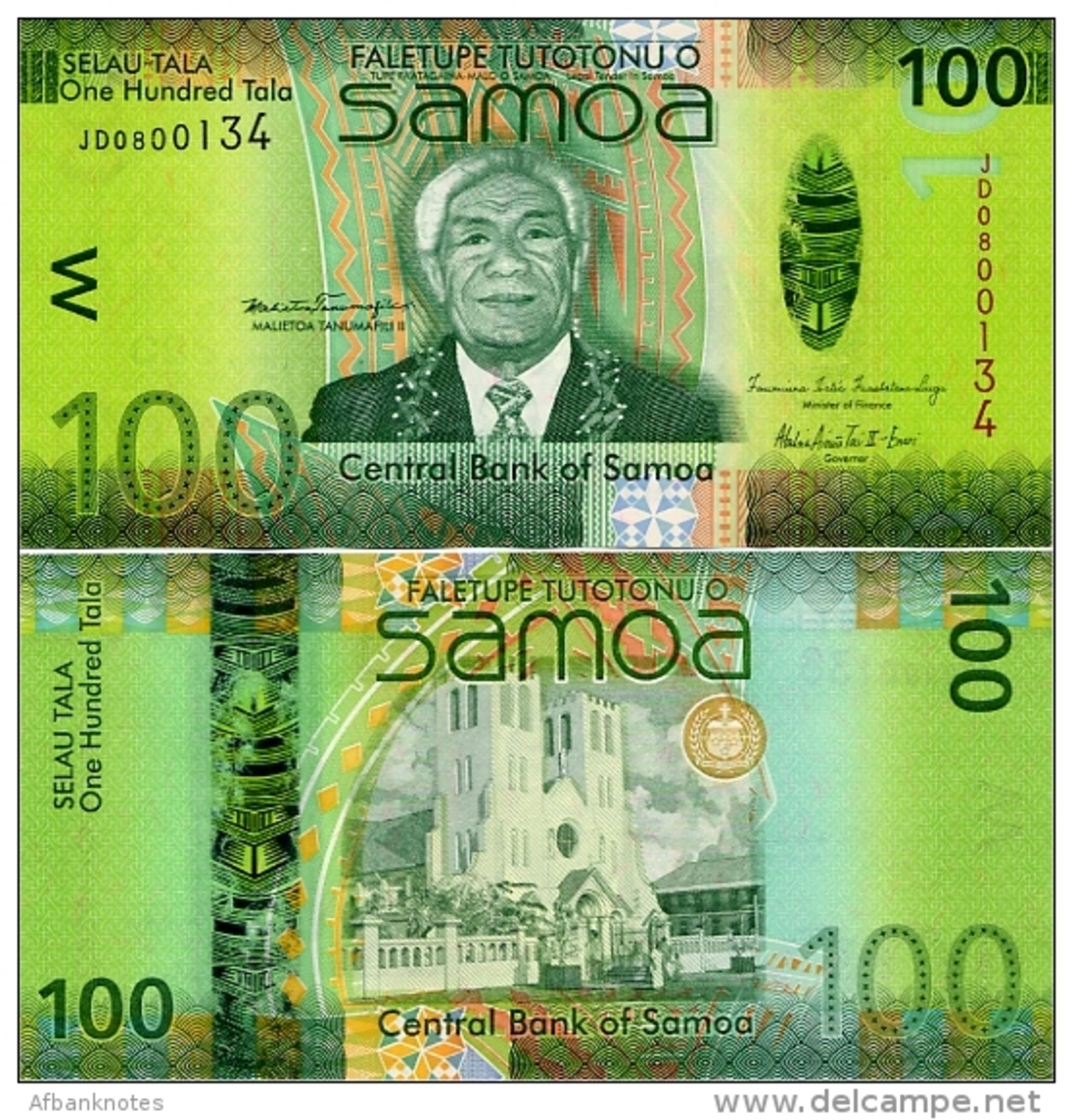 SAMOA        100 Tala        P-43a     ND (2012)     UNC - Samoa