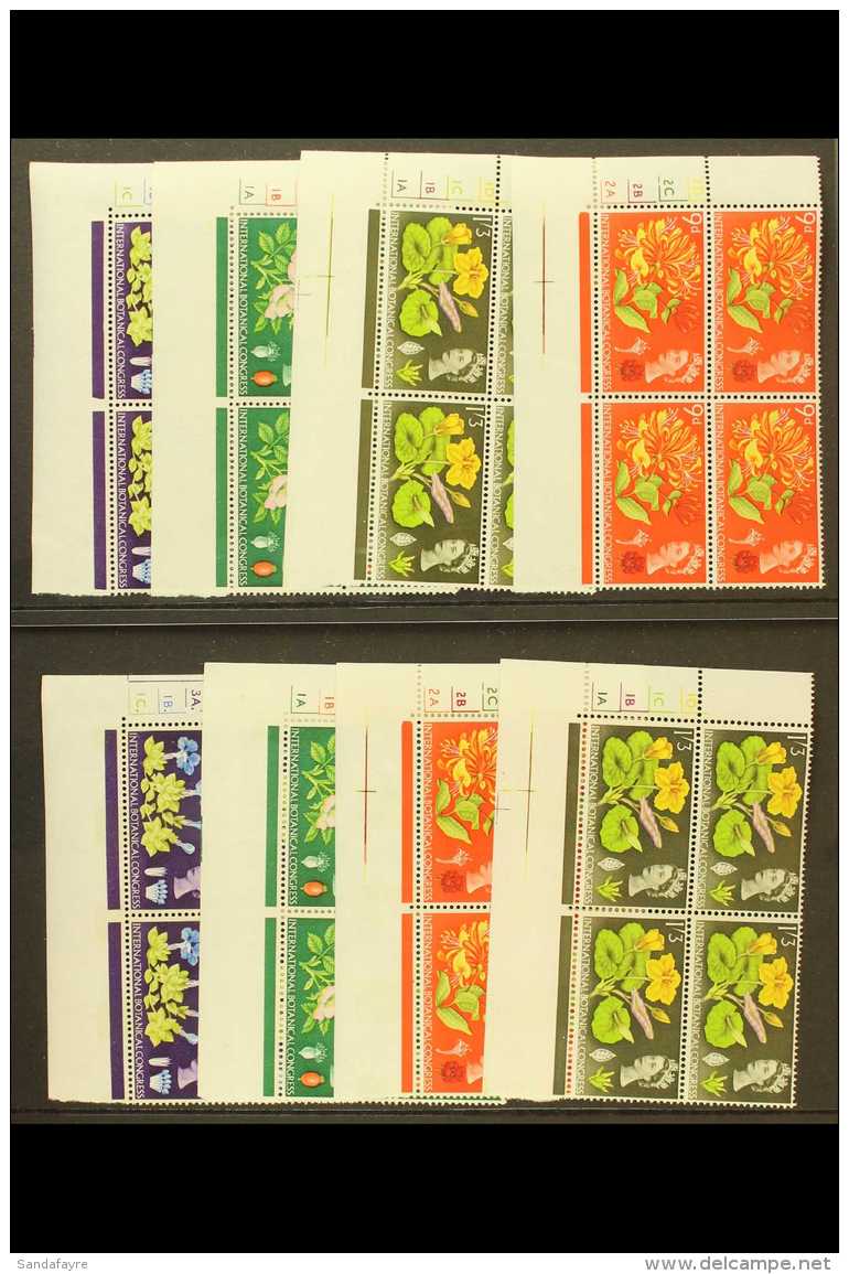 1964 Botanical Congress Ordinary &amp; Phosphor Cylinder Blocks Of 4 Sets, SG 655/658 &amp; SG 655p/58p. Never... - Altri & Non Classificati