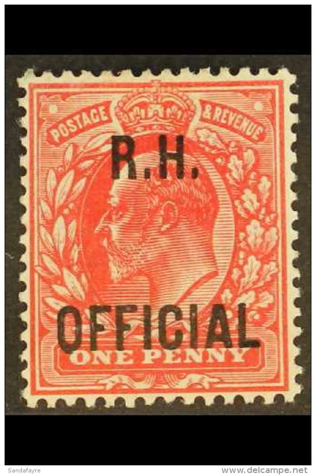 OFFICIAL ROYAL HOUSEHOLD 1902 1d Scarlet Ovptd "R.H. OFFICIAL" SG O92, Very Fine Mint. For More Images, Please... - Non Classificati