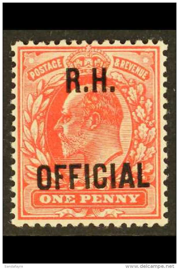 OFFICIAL 1902 1d Scarlet, "R.H. OFFICIAL" Ovpt (Royal Household), SG O91, Fine Mint. For More Images, Please Visit... - Non Classificati