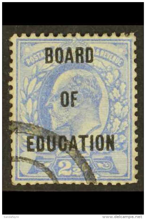 OFFICIAL 1902-04 2&frac12;d Ultramarine, "BOARD OF EDUCATION" SG O85, Fine Used, Some Slightly Trimmed Perfs,... - Non Classificati