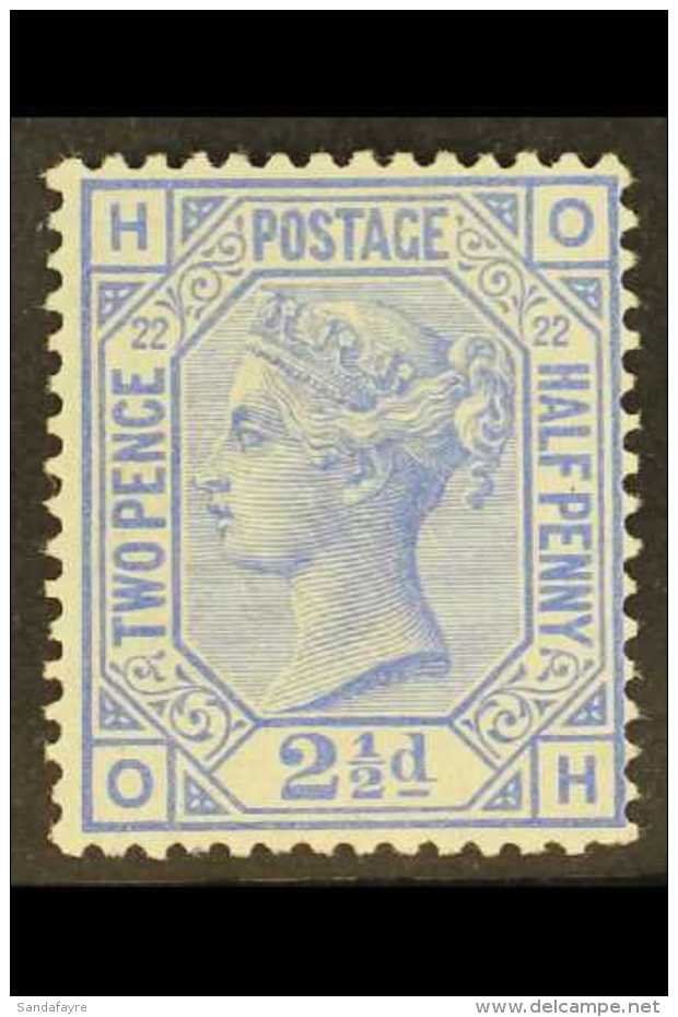 1883 2&frac12;d Blue Plate 22, Wmk Crown, SG 157, Lightly Hinged Mint. For More Images, Please Visit... - Autres & Non Classés