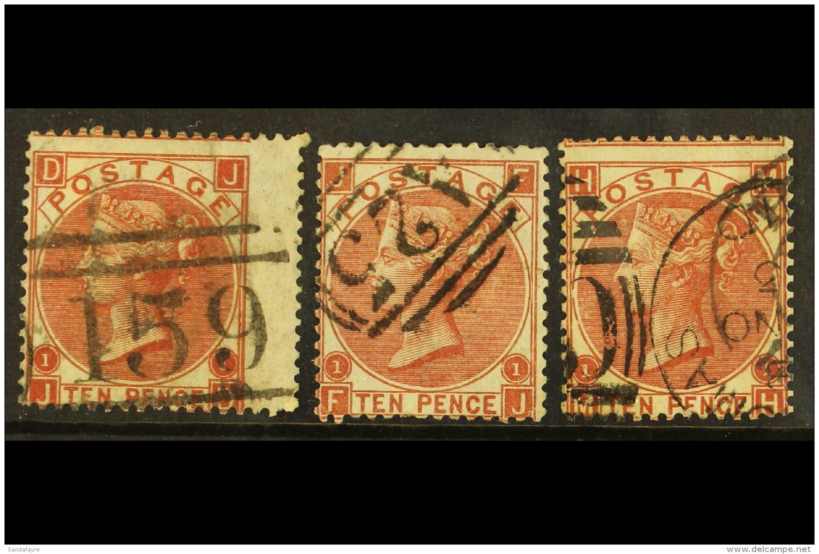 1867-80 10d Brown Shades, Watermark Spray Of Rose, SG 112/4, Red Brown, Pale Red Brown &amp; Deep Red Brown, Good... - Altri & Non Classificati