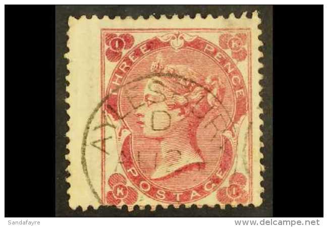 1862-64 3d Deep Carmine- Rose Small Corner Letters, SG 75, Used Wing Margin Example With Superb Single- Ring Fully... - Autres & Non Classés