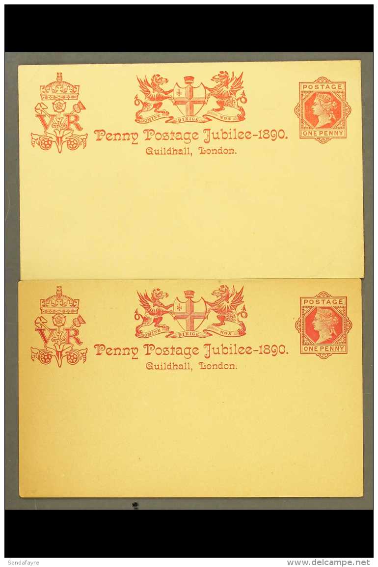 POSTAL STATIONERY 1890 Penny Postage Jubilee 1d Red Guildhall Postal Card Fine Unused, Plus The 1966... - Other & Unclassified