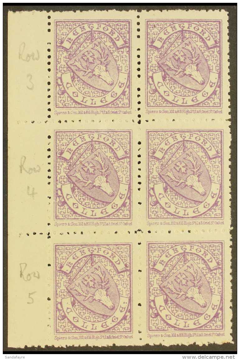 COLLEGE STAMPS HERTFORD COLLEGE, OXFORD 1879 (&frac12;d) Bright Mauve (SG Spec. CS4), A Never Hinged Mint Left... - Sonstige & Ohne Zuordnung