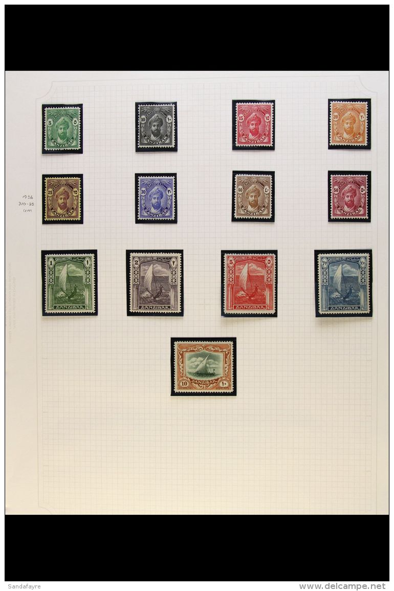 1926-63 FINE MINT COLLECTION On Pages Incl. 1926-27 Set, 1936 Set (this Never Hinged), 1936 Jubilee, 1948 Wedding... - Zanzibar (...-1963)