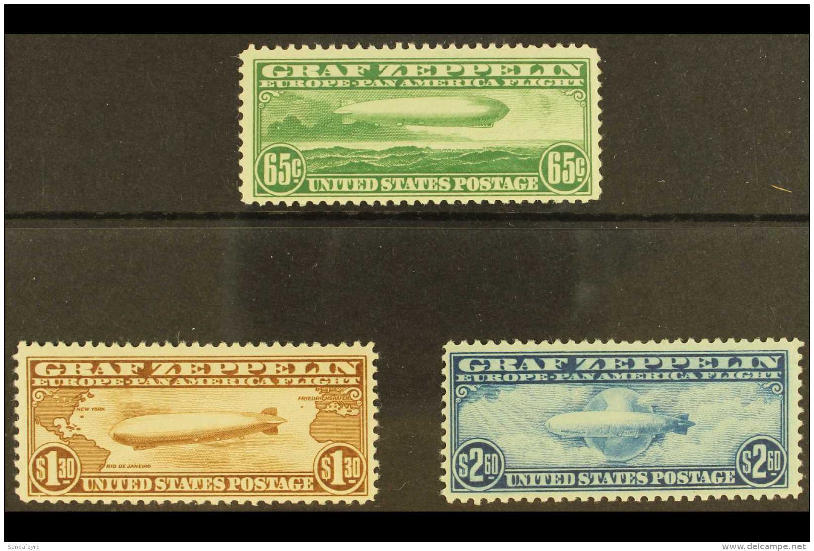 1930 Zeppelin Set, Scott C13/15, SG A687/689, Very Lightly Hinged Mint. An Elusive Set (3 Stamps) For More Images,... - Altri & Non Classificati