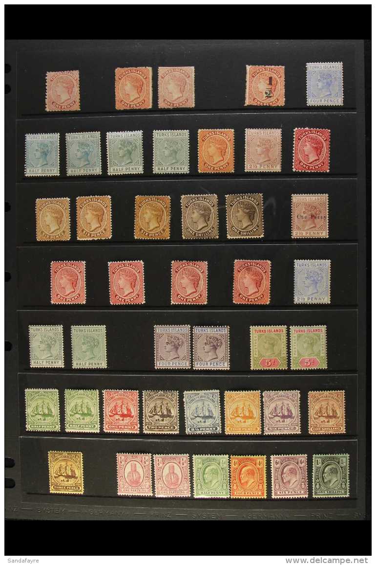 1867-1935 MINT / UNUSED COLLECTION. A Most Useful Range With Some Shades &amp; "Better" Issues Presented On A Pair... - Turks & Caicos (I. Turques Et Caïques)