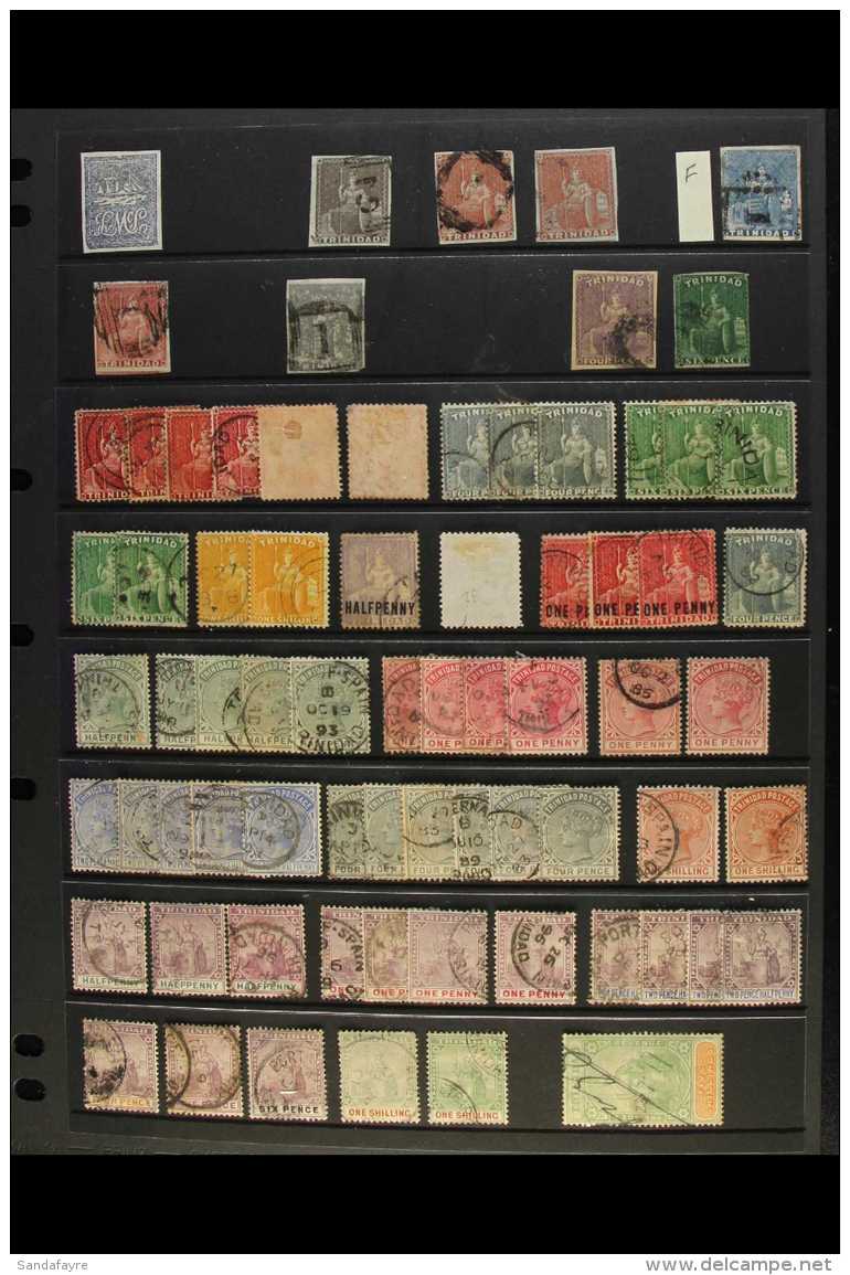 1851-1935 USED ACCUMULATION Presented On Stock Pages With Shade &amp; Postmark Interest Throughout. QV Ranges Inc... - Trinidad En Tobago (...-1961)