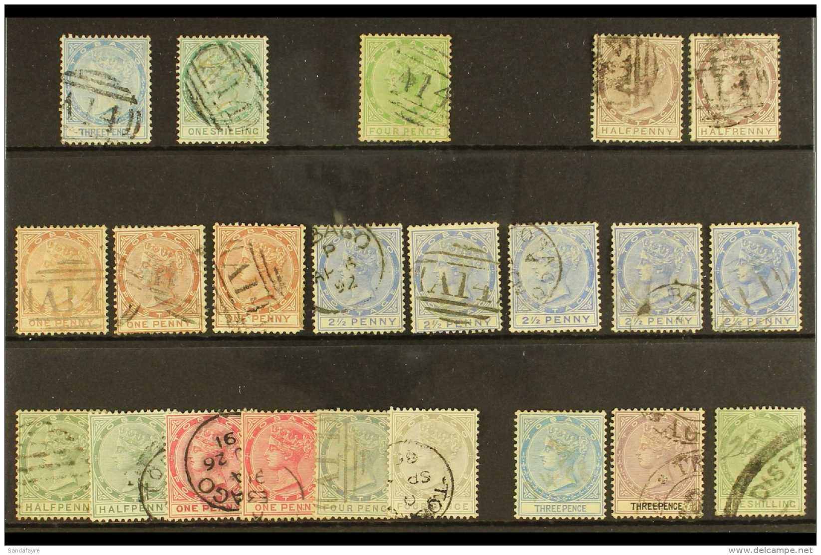 1879-96 USED SELECTION. Includes 1879 3d &amp; 1s, Later Range To 4d Shades &amp; 1s Revenue. Mostly Good To Fine... - Trinité & Tobago (...-1961)