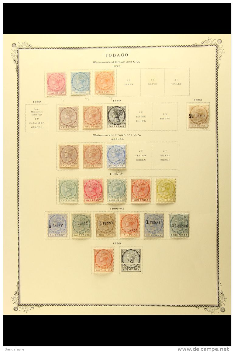 1879-1896 ALL DIFFERENT MINT COLLECTION On A Printed Album Page. With 1879 (wmk CC) Set To 6d Unused (no Gum);... - Trinité & Tobago (...-1961)
