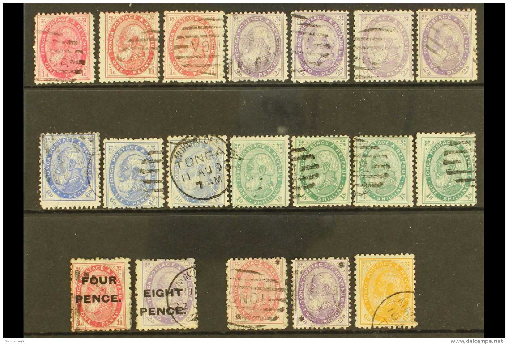 1886-92 GEORGE I COLLECTION A Delightful Range, ALL DIFFERENT With Many Listed Shades &amp; Perforation Variants,... - Tonga (...-1970)