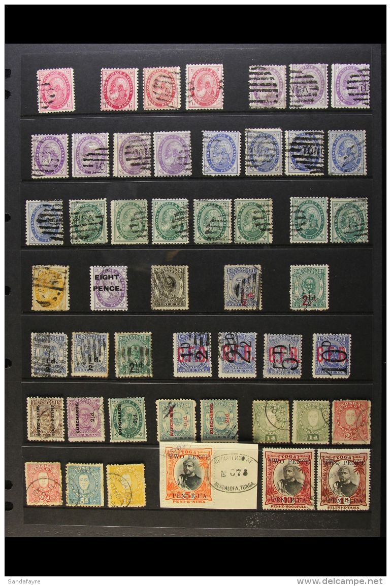 1886-1953 USED COLLECTION Presented Chronologically On A Trio Of Stock Pages. Includes A George I Range With Shade... - Tonga (...-1970)