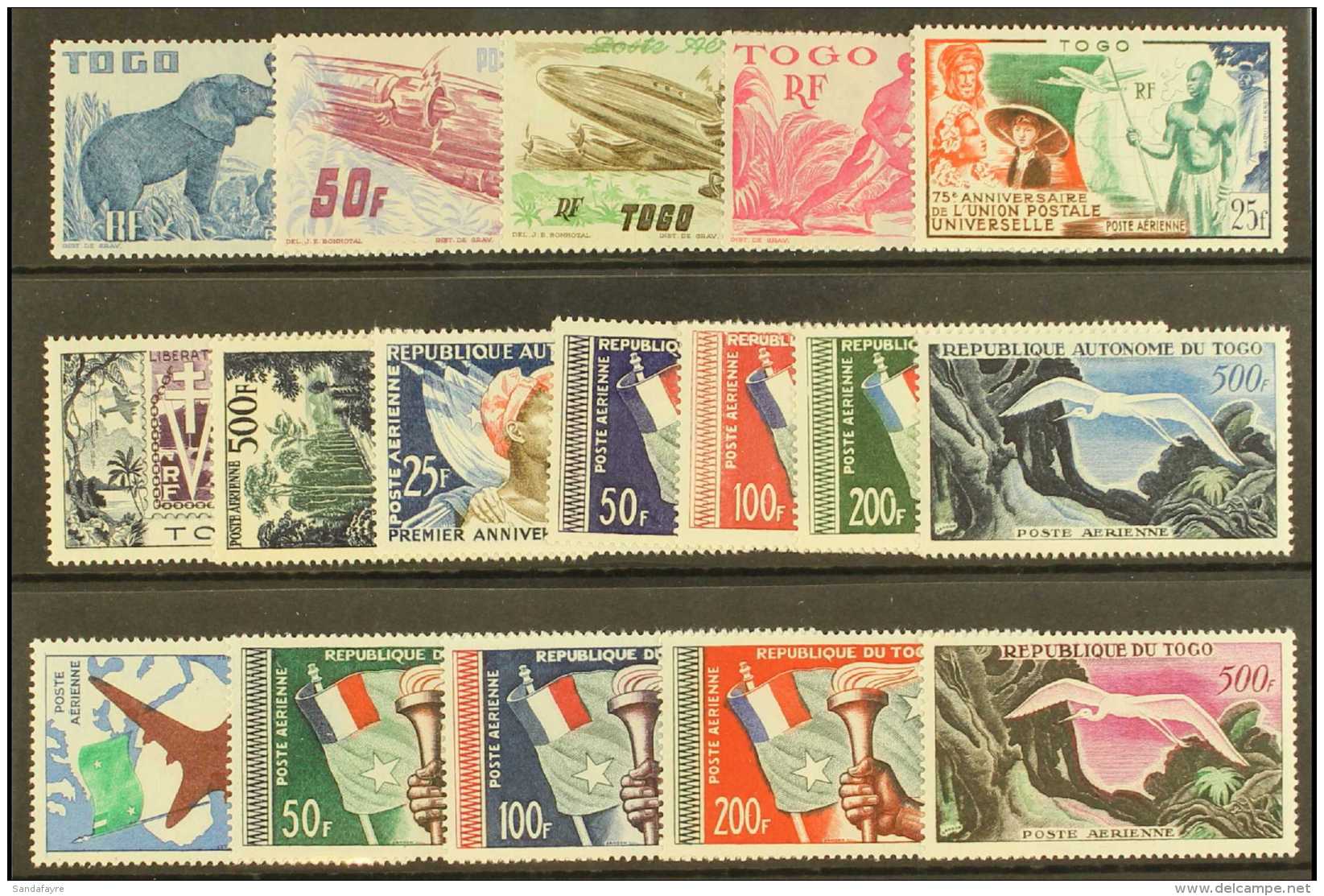 1947-59 AIR POST COLLECTION An Attractive, Never Hinged Mint Complete Run, Yv 17/33, Lovely Condition (17 Stamps)... - Altri & Non Classificati