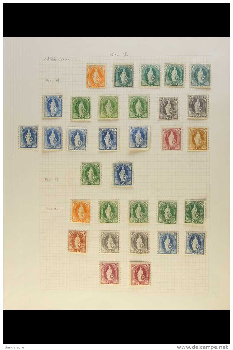 1882-1907 STANDING HELVETIA. MINT COLLECTION With Many Shades, Perforation &amp; Watermark Types Presented On... - Altri & Non Classificati