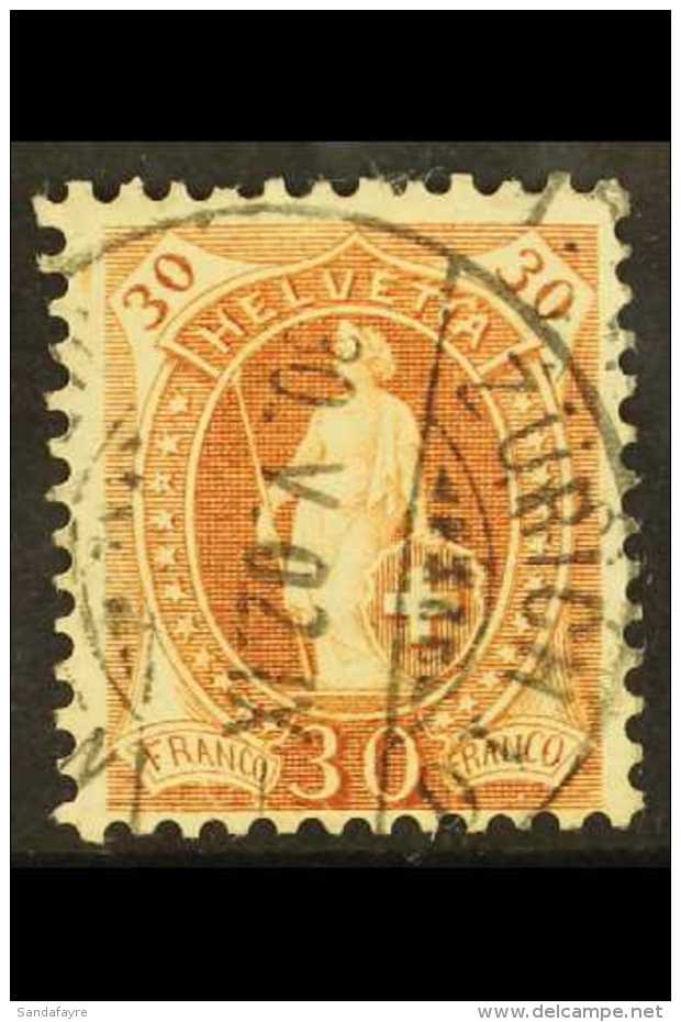 1882-1904 30c Brown Standing Helvetia With "HELVETTA" VARIETY Position 25 (Michel 60 Y II, Zumstein 68E 2.50/II),... - Autres & Non Classés