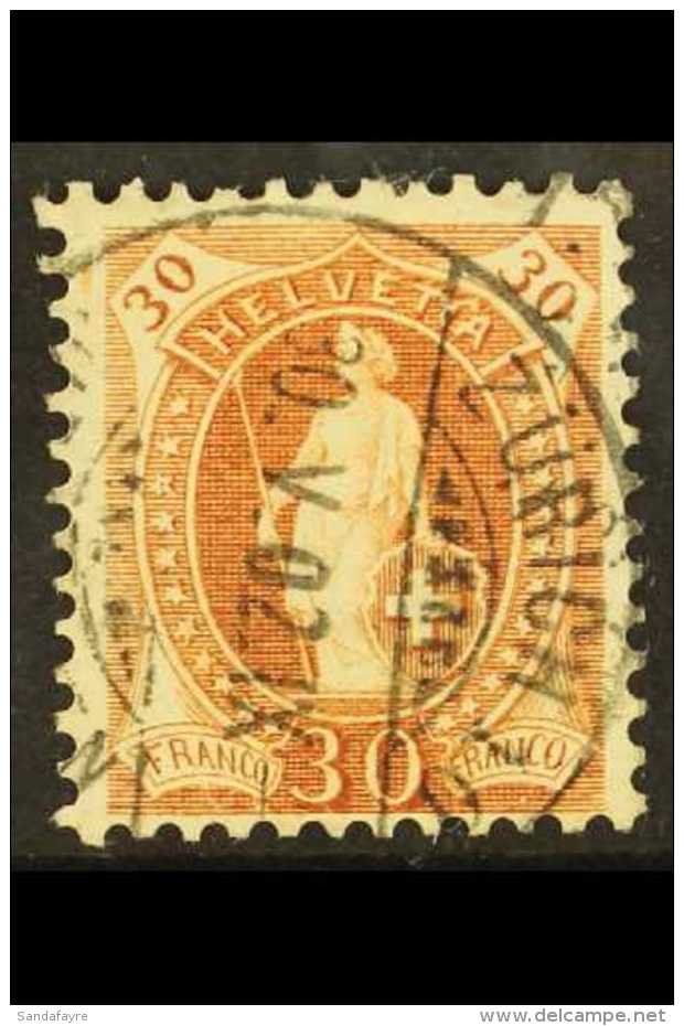 1882-1904 30c Brown Standing Helvetia With "HELVETTA" VARIETY Position 25 (Michel 60 Y II, Zumstein 68E 2.50/II),... - Altri & Non Classificati