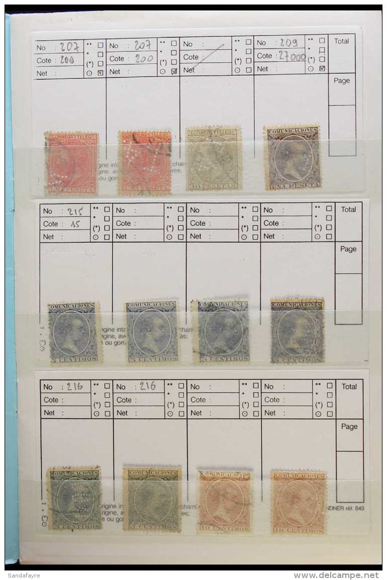 PERFINS 1879-1940's Interesting Collection Of Used Stamps With Various Commercial Perfins In A Hingeless Approval... - Sonstige & Ohne Zuordnung